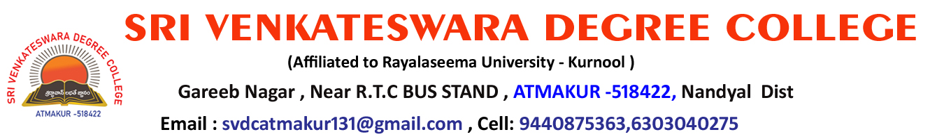 Sri Venkateswara Degree College , Atmakur 